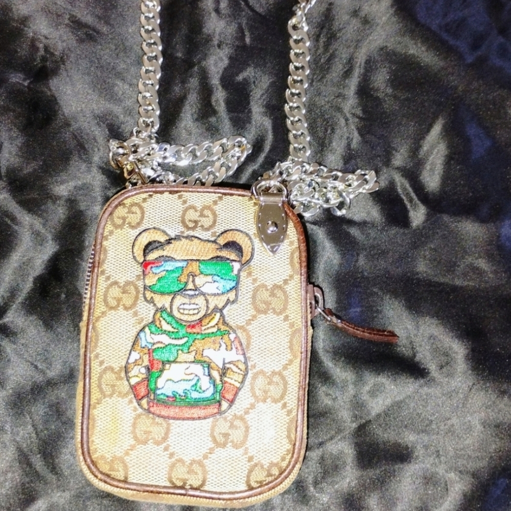 Gucci Mini Crossbody Pouch W/Camo Bear - Picture 3 of 14